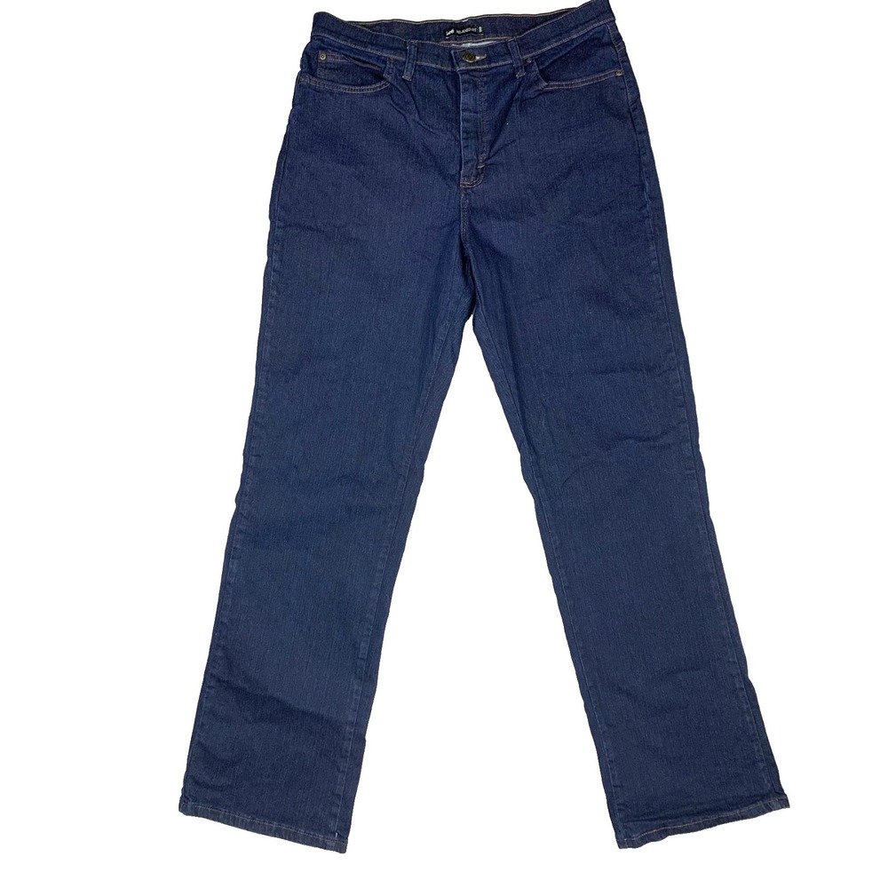Lee Relaxed Fit Jeans Womens 14 Long Dark Wash Straight Denim Pants NWOT